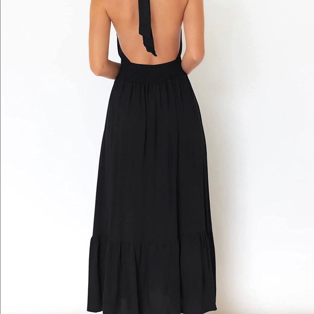 Size medium black maxi dress with cutout